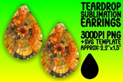 Sparkly Mosaic Flower Teardrop Earring Art Product Image 1