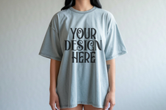Chalky Mint Comfort Colors 1717 T-shirt Mockups, Real Model Product Image 1
