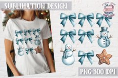 Christmas Coquette Bow PNG Holidays Funny Watercolor Product Image 1