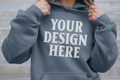 Charcoal Gildan 18500 Hoodie Mockup, G18000 Hoodie Model moc Product Image 1