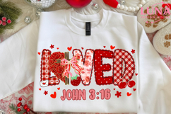Loved John 3:16 png, Preppy Valentine Png, loved png, Christ Product Image 5