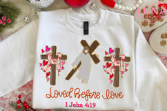 Loved Before Love Valentines Day PNG Glitter Jesus Valentine Product Image 1