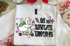Off to Regulate Emotions PNG, Funny Goose Scooter Design Product Image 5