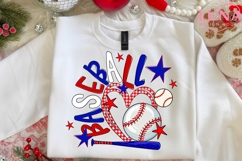 Preppy Baseball Mama Bow Glitter Png, Baseball Game Day Png Product Image 4