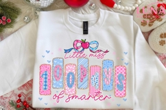 100 Days of School Png, Little miss 100 Days Smarter Product Image 6