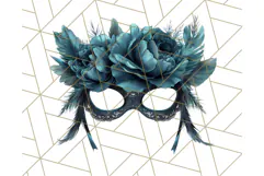 Vintage Garden Masquerade Floral Eye Mask PNG Clipart Product Image 3