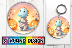 Whimsical Round Car Coaster Designs, Cute Dino Product Image 1