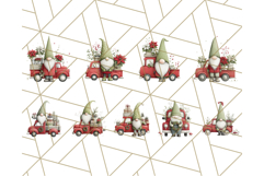 Vintage Truck Christmas Gnomes Clipart PNG, Cute Gnome Png Product Image 3