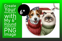 Creative Keychain Circle PNG Artwork , Dog and cat Product Image 1