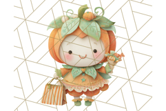 Kawaii Halloween Clipart Cute Kids and Candy Elements Png Product Image 3