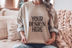 Ash Gildan 18000 Sweatshirt Mockup,G18000 Crewneck Sweatshir Product Image 1