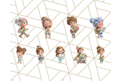 Kawaii City Girl PNG Clipart, Soft Dreamy Style Clip Art Product Image 3