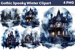 Gothic Spooky Winter Clipart PNG Product Image 1