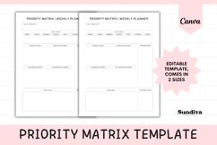 Priority Matrix Weekly Planner Editable Template 1 Product Image 1