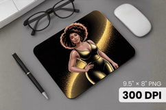 Afro Girl / Woman braided hair Mouse Pad, Black Queen PNG Product Image 1
