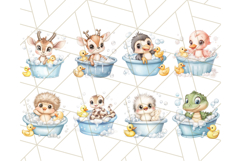 Safari Animal Babies in Bubble Baths, Cute Jungle Animal PNG Product Image 7