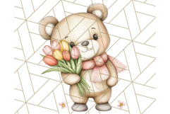 Cute Animals with Tulips PNG, Spring Flower Clipart Download Product Image 3
