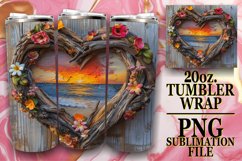 Countryside Canvas: 20oz Wood Heart Tumbler Product Image 1