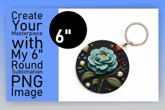 Whimsical Round Design Car Coaster PNG , 3D Flower Product Image 1