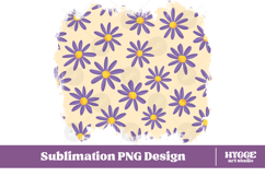 Retro Flowers Background Png Floral Paper Sublimation Splash Product Image 1