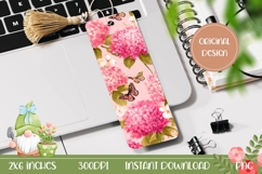 Butterfly Bookmark Printable, Pink Hydrangea Bookmark Design Product Image 1