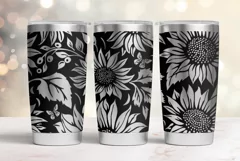 20oz Tumbler laser svg wrap|Sunflowers and Butterflies Product Image 5