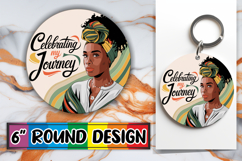 Unique Circle Keychain Magic, Black Woman Product Image 1