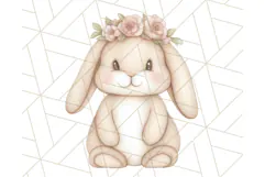Spring Bunnies PNG Watercolor Bunny Clipart, Pastel Easter Product Image 3