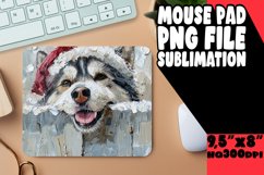 Christmas Peeking Dog Mouse Pad Winter Sublimation Design Product Image 1