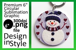 Trendy Circle Design Car Coaster PNG , Snowman Product Image 1