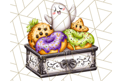 Ghost Café PNG Clipart, Cute Ghost Baristas Halloween Treats Product Image 3