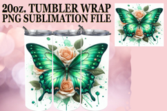 Bright mornings 20oz tumbler wrap, Butterfly Product Image 1