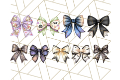 Muted Halloween Bow Clipart, Fall Ribbon PNG Autumn Hair Bow Product Image 3