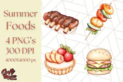 Pastel Summer Treats Clipart PNG, Cute Picnic Fair Food Art Product Image 1