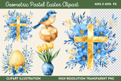 Geometric Pastel Easter Clipart PNG Product Image 1