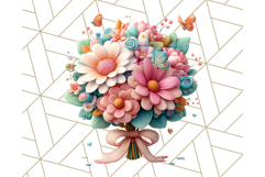 Pastel Flower Bouquet PNG Clipart, Elegant Floral Art Product Image 3