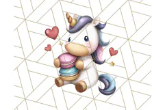 Cute Dessert Unicorn PNG Clipart with Cupcakes & Candies Product Image 3
