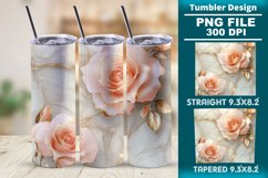 3D Rose Tumbler 20oz skinny wrap design, Tumbler design Product Image 1