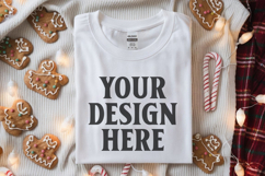Gildan 64000 White Folded Christmas Flat Lay T-shirt Product Image 1