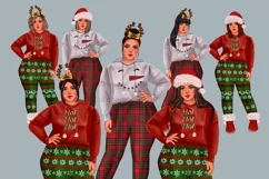 Christmas girl clipart, Plus size girl clipart, Xmas Product Image 7