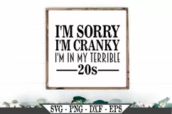 I'm Sorry I'm Cranky I'm In My Terrible 20s SVG Product Image 1