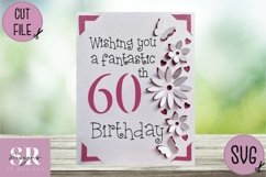 60th Birthday card insert design| Paper cutting |Cricut Card Product Image 2