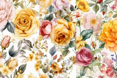 Watercolor Flowers Digital Papers, Vintage Flowers Patterns Product Image 4