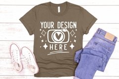 Bella Canvas 3001 Heather Brown Mockup, Unisex Tshirt Mockup Product Image 1