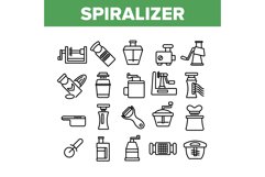 Spiralizer Kitchenware Collection Icons Set Vector Product Image 1