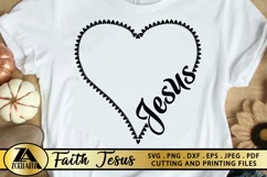 Jesus SVG PNG EPS DXF Floral Heart SVG Monogram SVG Cut file Product Image 1