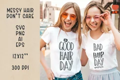 Messy hair don't care quote. SVG PNG EPS. Product Image 1
