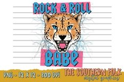 Rock &amp; Roll Babe Cheetah PNG File, Sublimation Design Product Image 1