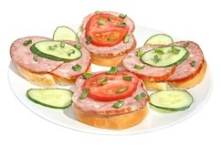 Stock Photo - Sandwiches with sausage Product Image 1