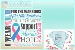 I WEAR Pink Blue Teal Thyroid Cancer Promote Awareness SVG Product Image 1